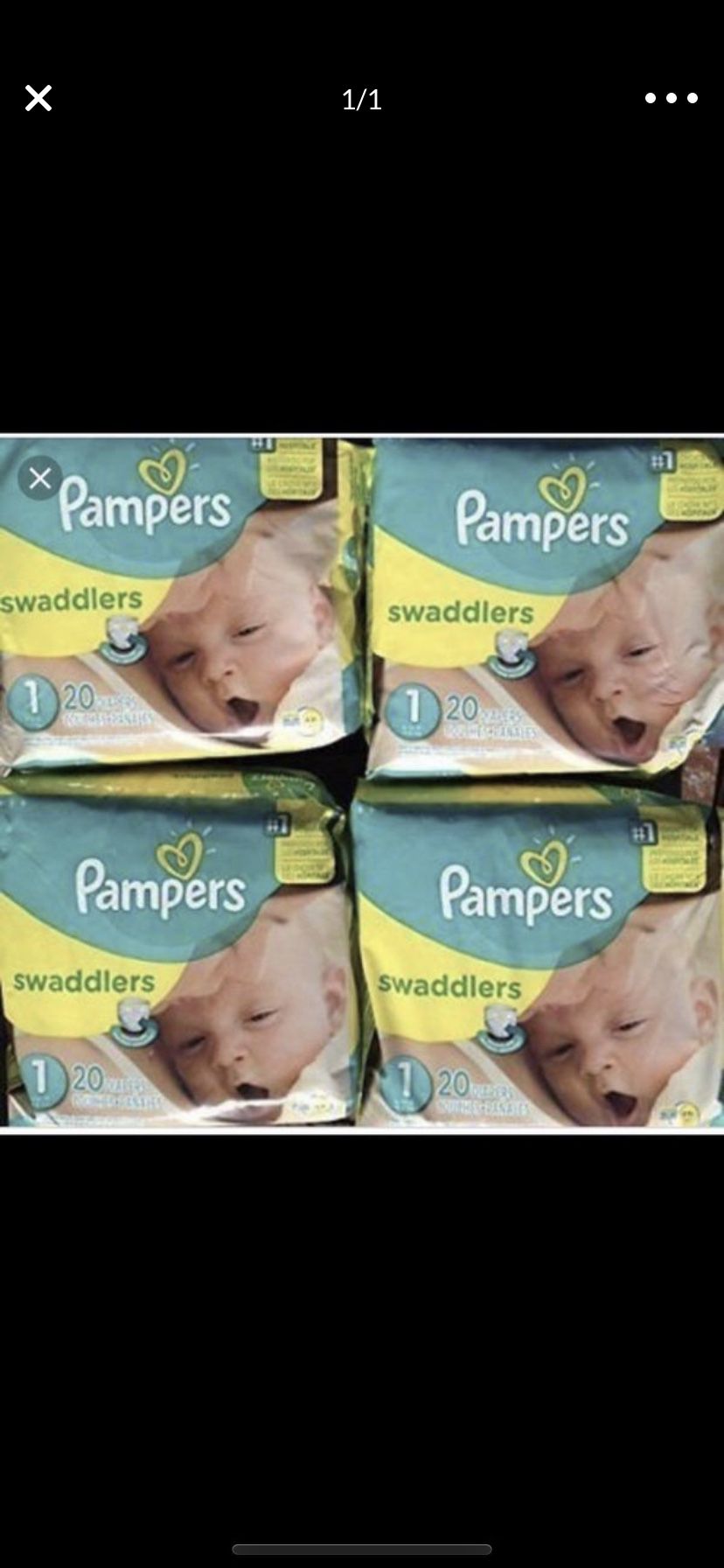 selling 240 size 1 swaddlers pampers.