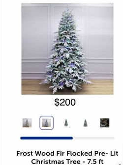 Frost Wood Fir Flocked Pre-Lit Christmas Tree 7.5 ft