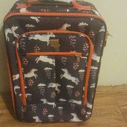 Girls Carry On Luggage Bag- Unicorn Print