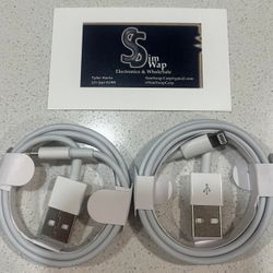 (2 For $5 Authentic Apple Lighting To USB Chargers For iPhone