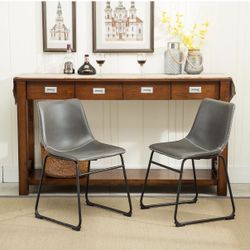 Gray/Black Dining Chairs - Set of 2 - Like New