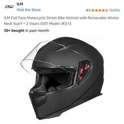 BRAND NEW-ILM Full Face Motorcycle Helmet-Model JK313 Matte Black Size Small