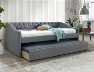 Brand New Grey Twin Size Daybed w Trundle Bed