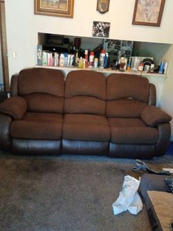 Brown reclining couch