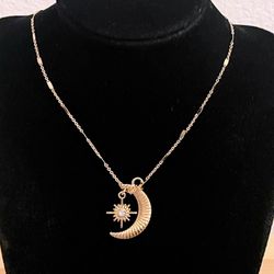 Moon and star necklace