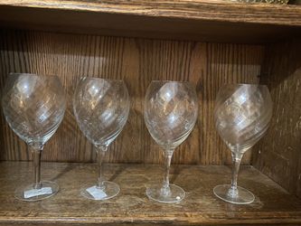 Four Oversized Wine Glasses