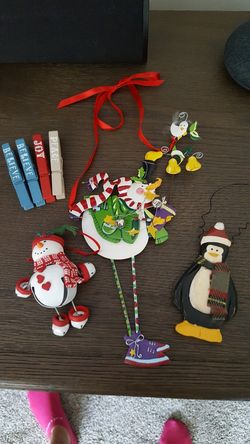 Holiday ornaments and decorative clothespins