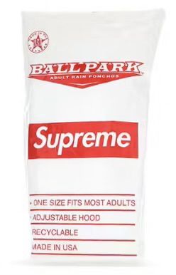Supreme Ballpark Rain Poncho SS20 White and Red