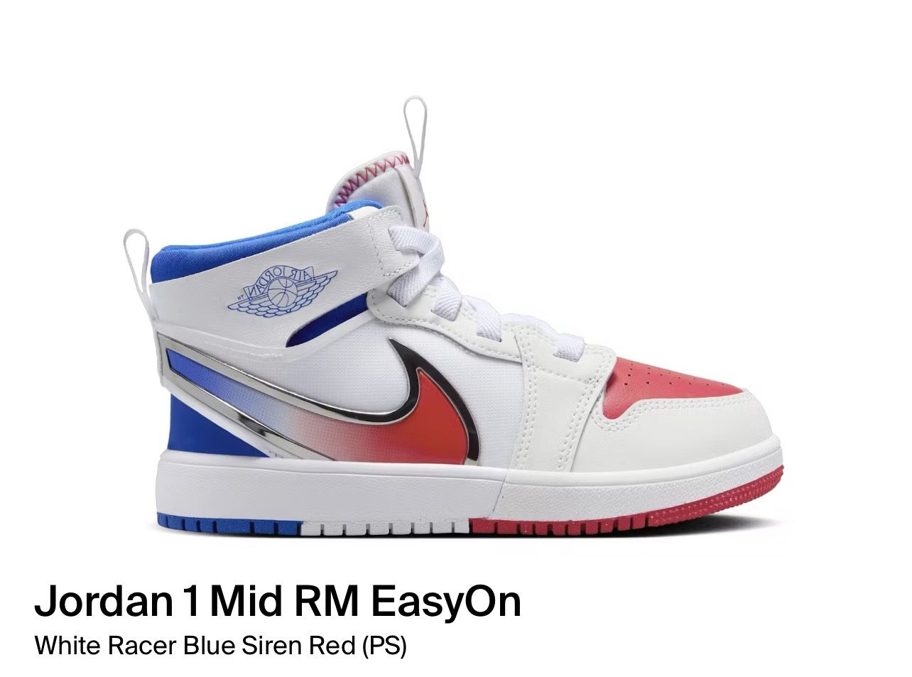 Nike Air Jordan 1 Mid RM Easyon FQ1282 100 Size 2Y