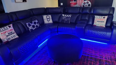 Leather sectional sofa