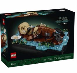 LEGO Ideas Floating Sea Otters Building Sets for Adults - Room or Office Decor for Women & Men, Ages 18+ - Gift Ideas for Birthday - 21366