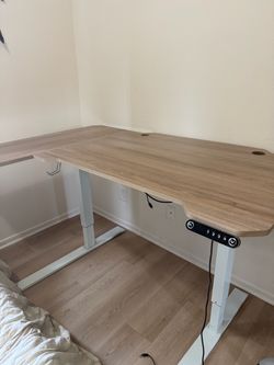 Electric Standing Desk with Wood Top