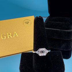 #- 104 Size 9 Emerald Cut Moissanite Engagement Ring 2.0 CT