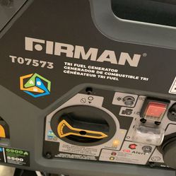 FIRMAN T07573 Tri-Fuel Portable Generator. Only used for a few hours.