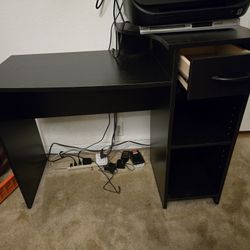Black Desk With Drawer