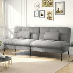 New 72" Futon Sofa Bed, Convertible Sleeper Sofa