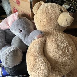 Giant Toy Stuffed Elephant And Bear