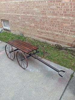 Vintage Metal and wooden Utility Pulled Push Cart