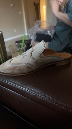 Western Style Leather Mule Slip-On Shoe