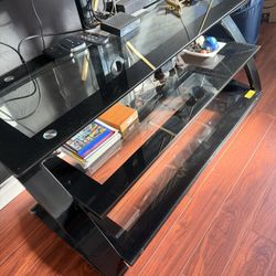 Black Glass Tv Stand 