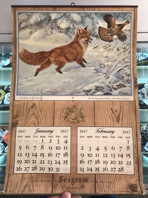1947 Seagrams Whiskey Calendar