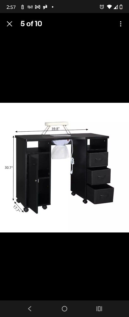 Manicure Desk With Dust Vacuum New In Box
