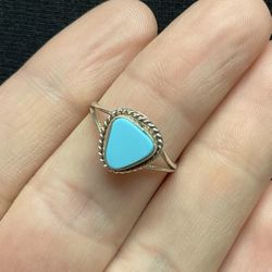 Sterling Silver NA Ring 1970’s Sleeping Beauty Turquoise (SIZE 6)