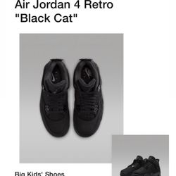 Jordan 4 Gs Black Cat 