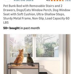 Pet Window Bed W/ Detachable Stairs 