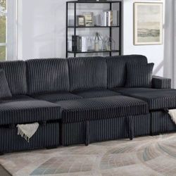 ✅️✅️4-Piece Convertible Sectional
Sleeper Sofa, Chaise Storage, Sofa Storage & USB Port✅️✅️