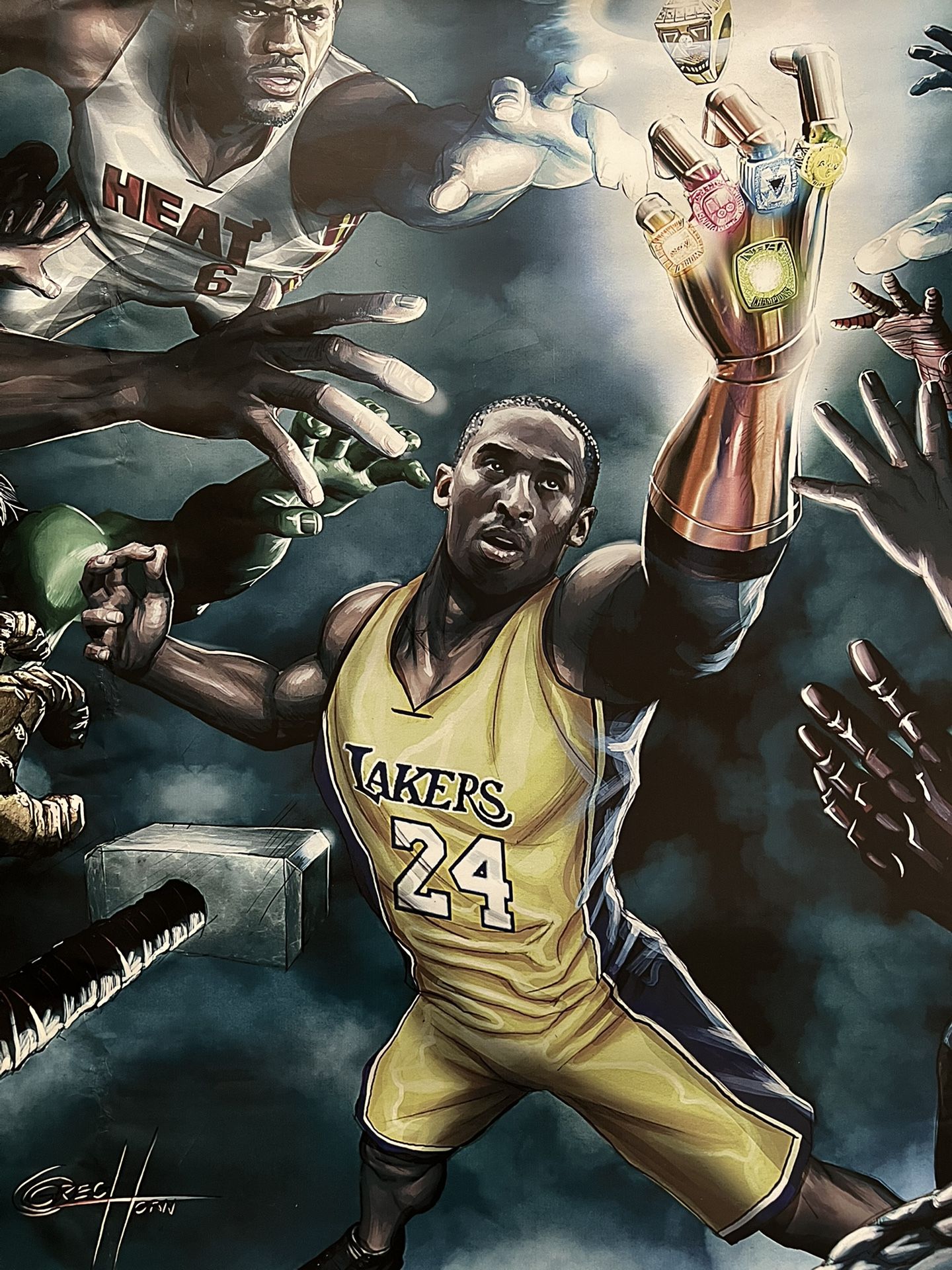 Kobe Bryant X Marvel Thanos Poster Lakers 