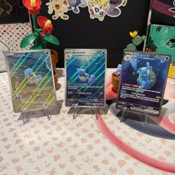 Squirtle Wartortle Blastoise 151 Pokemon Cards