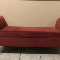 Red Upholstered Bench