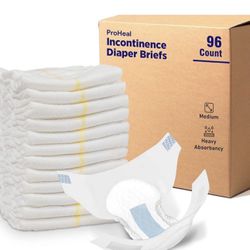 Adult Diapers Incontinence Briefs Medium, 96 count 4 boxes Each case have 96 diapers