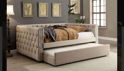 Twin over twin size bed frame with mattresses