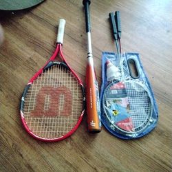 Tennis Racket And A Baseball Bat