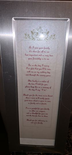 Wedding Poem In A Frame