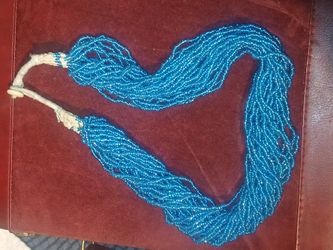 Vintage Blue Beaded,Layered  Necklace.