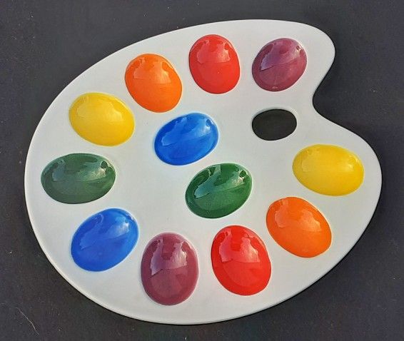 ENESCO MCM painters Palette Deviled Egg Plate Or Tray ! 10" X 9"