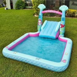 Mermaid Blow Up Pool With Water Slide 