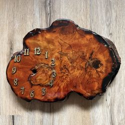 Vintage Handcrafted Burlington Wood Clock