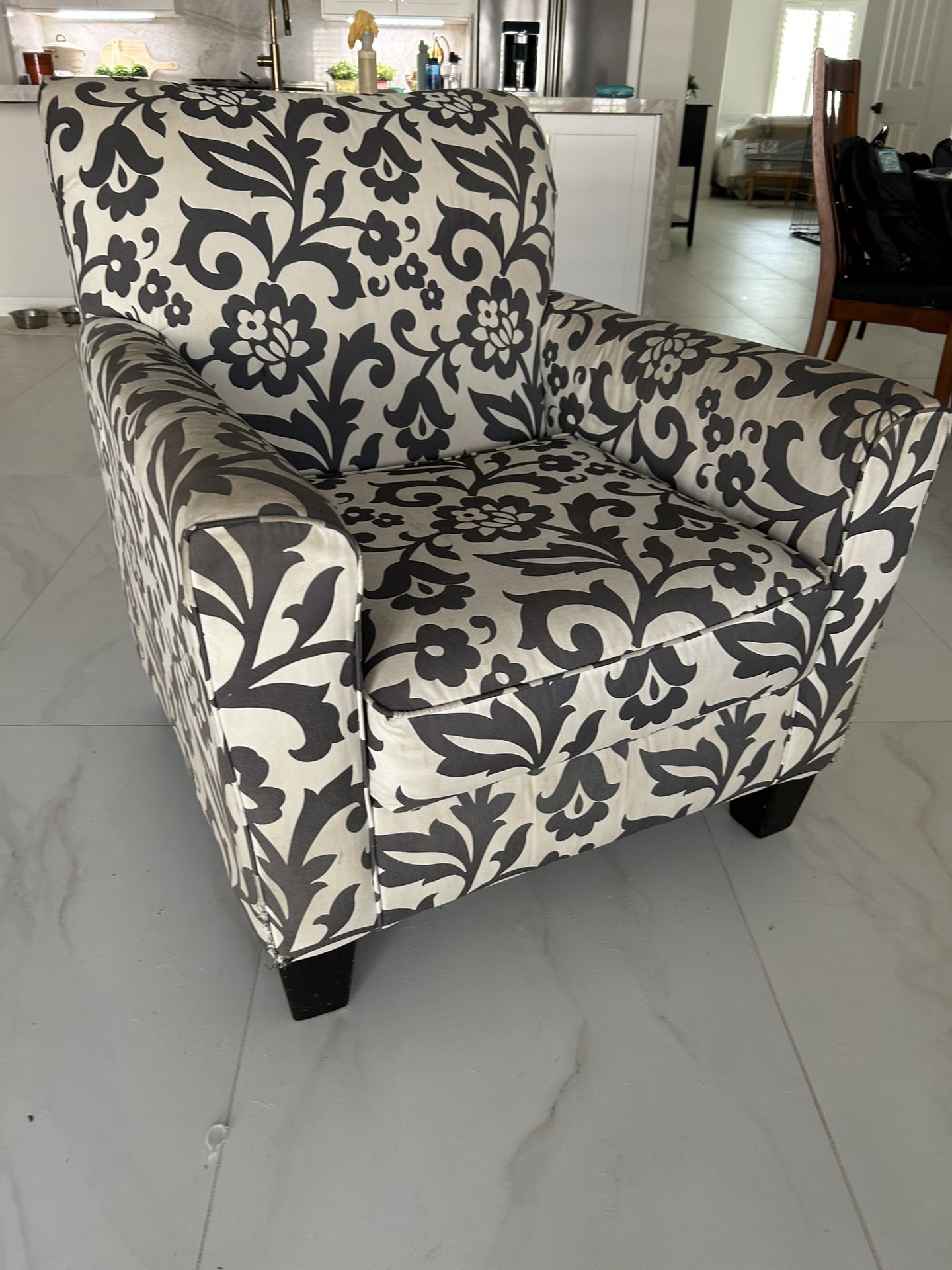 3 Piece Living Room Set. Sofa, Love Seat And Chair. Accent Pillows Included.  There Are Some Flaws See Pictures. Charcoal Gray.
