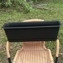 24” Black Rectangular Planter Plant Pot 