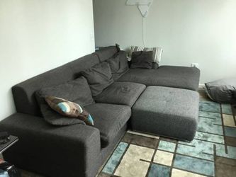 Sectional couch and ottoman