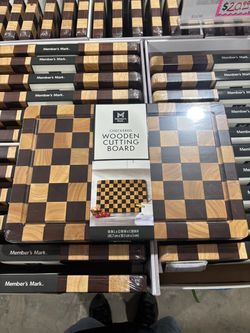 Members Mark Wooden Checked Cutting Board