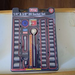 40 Piece 1/4"&3/8"DR Sockets