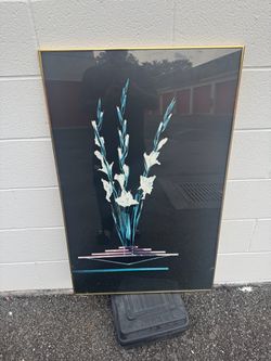 Framed Floral Art Print with Gold Frame