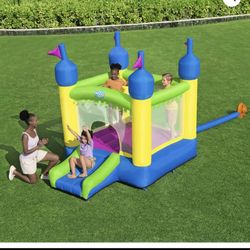 H2OGO! Castletopia Bounce House with Extra-Wide Slide and Blower, Indoor/Outdoor, Ages 3+