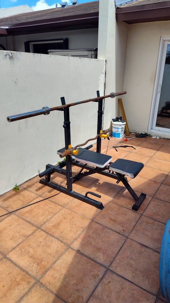 Squat Rack + Bench And Bars