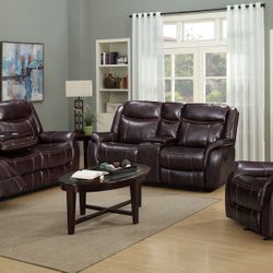 3 Pieces Brown Reclining Set